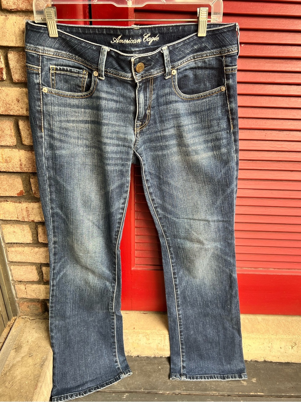 American Eagle Outfitters Stretch Size 6 Short Dark Wash Original Bootcut Jeans